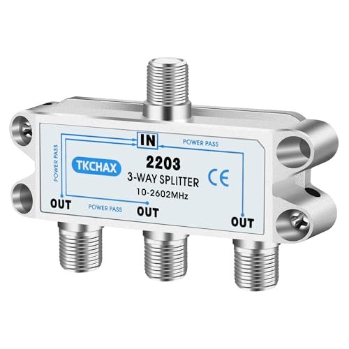TKCHAX 3 Way Coaxial Cable Splitter,Support 10-2602MHz, RG6...
