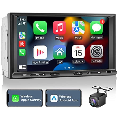 Double Din Car Stereo Radio Wireless CarPlay Wireless...