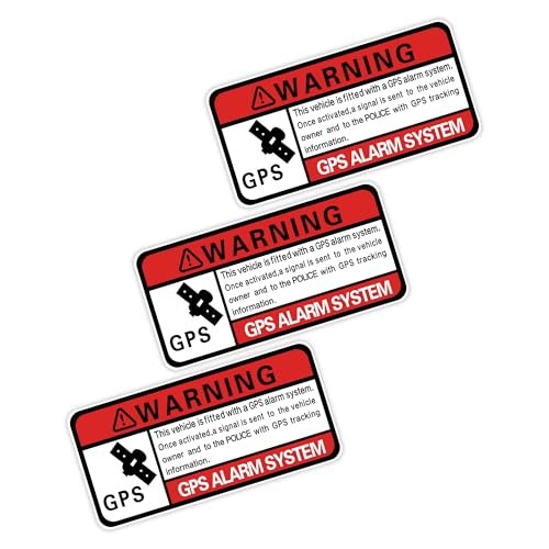 3PCS Car Stickers,Warning GPS Alarm System Anti-Theft GPS...