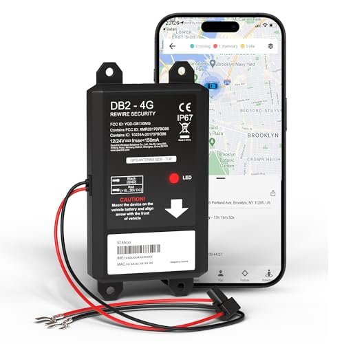 REWIRE SECURITY DB2-4G GPS Tracker for Vehicles – Real-Time...