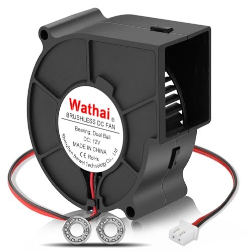 Wathai 75mm x 30mm 12V Blower Cooling Fan Dual Ball...
