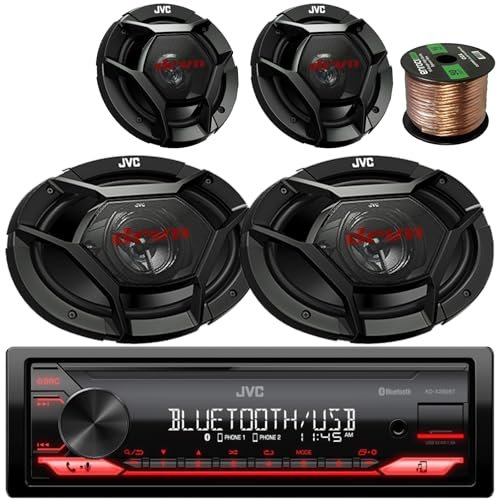 JVC Single DIN Bluetooth USB AUX AM/FM Radio Digital...