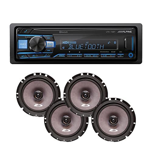 Alpine UTE-73BT Bluetooth Car Stereo with 4 SXE-1726S 220W...