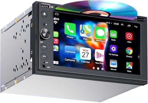 Double Din Car Stereo with CD/DVD Player, 7-inch Touch...