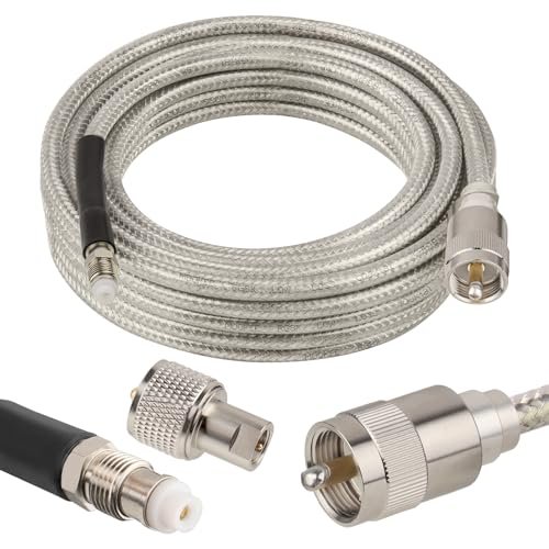 MOOKEERF CB Coax Cable 18ft,Low Loss RG8X Stranded Core...