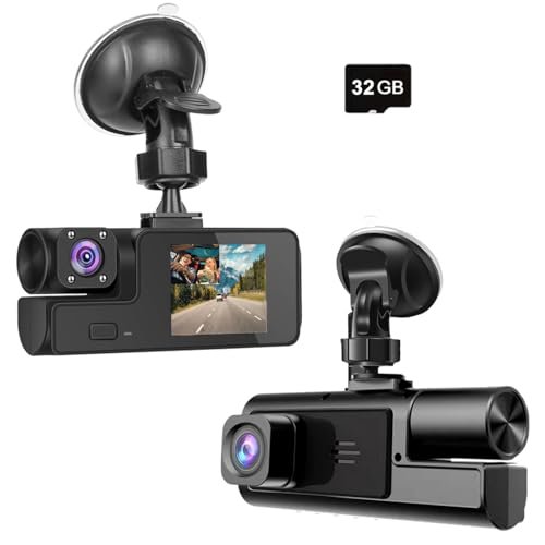 1080P Dual Dash Camera for Car Front and Inside Dashcam...