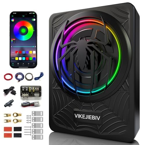 1200W RGB Subwoofer, Slim Underseat Car Subwoofer and Amp...