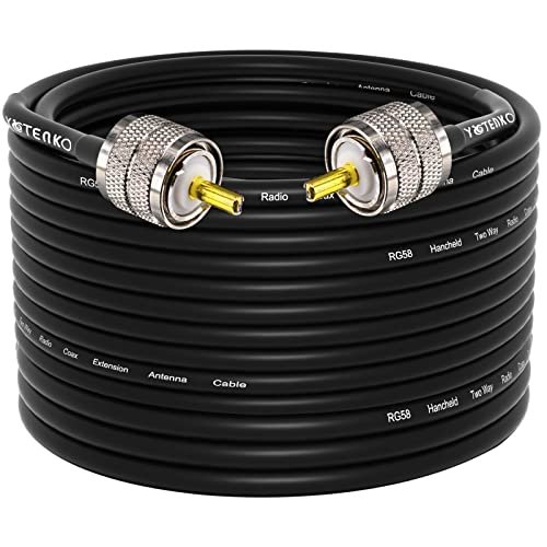 YOTENKO CB Coax Cable, RG58 Coaxial Cable 75ft,UHF PL259...