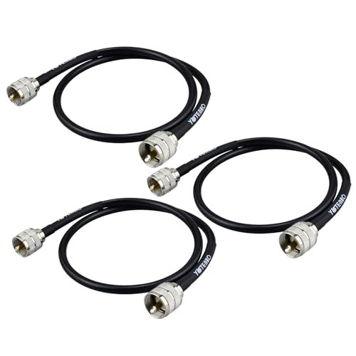 YOTENKO RG8x Jumper Cable 2 ft 3-Pack, CB Coax Cable...