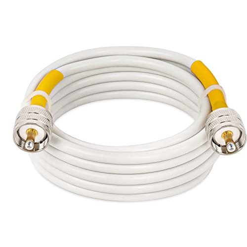 MOOKEERF CB Coax Cable, RG8x PVC White Marine Antenna...