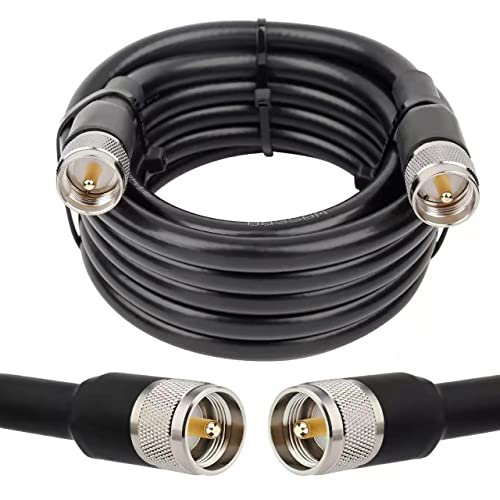 MOOKEERF 15ft UHF Coax Cable, PL259 Male to Male, Low...