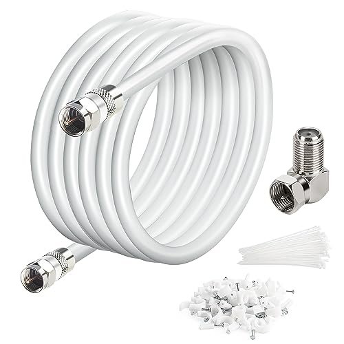 Elecan 15 Ft RG6 Coaxial Coax Cable Connectors Set, Quad...