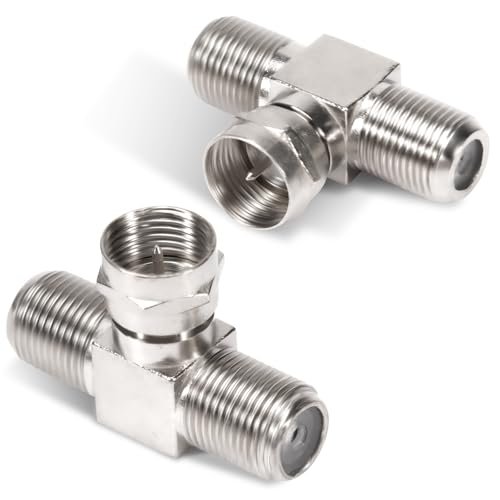 2 Pack Coaxial Cable Splitter, TV Splitter 2 in 1...