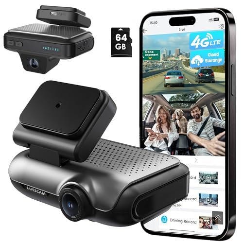 4G Dash Cam Front and Inside, Dual 2K LTE Dash...