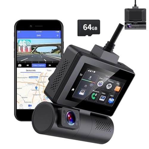 4G LTE Smart Dash Cam with Live Streaming Remote Monitor...