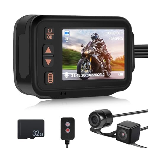 CAMECHO Dash Cam Front and Rear, IP65 Waterpoorf Dual...