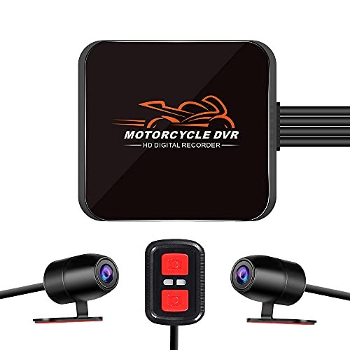 VSYSTO WiFi Motorcycle Dash Cam, 2 Channels 130° Wide...