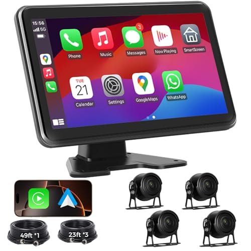 Losuudy 4 Channel Backup Camera Dash Cam System for...