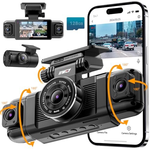 IIWEY N5 4 Channel Dash Cam 360° View, 1080P Front...