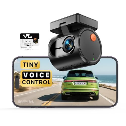KAWA 2K Tiny Dash Cam, 1296P QHD Mini Car Camera...