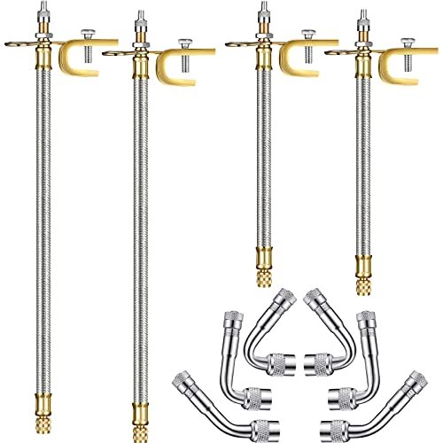 Hotop 4 Pieces Valve Stem Extension Stainless Steel Braided...