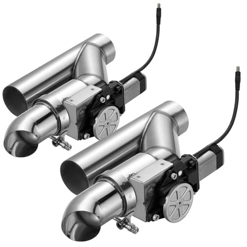 SPELAB Dual Electric Exhaust Cutout 2.5 Inch with Elbow...