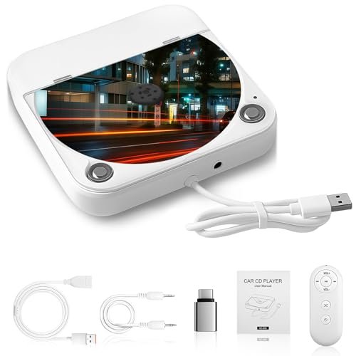 External Portable CD Player for Car, Plug and Play Car...