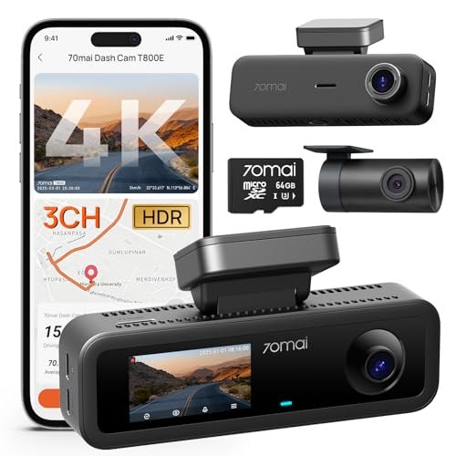 70mai 4K Dash Cam Front and Rear Inside, 3 Channel...