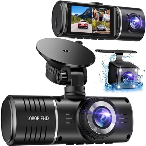 Dash Cam Front and Rear, 1080P Dash Camera for Cars,...