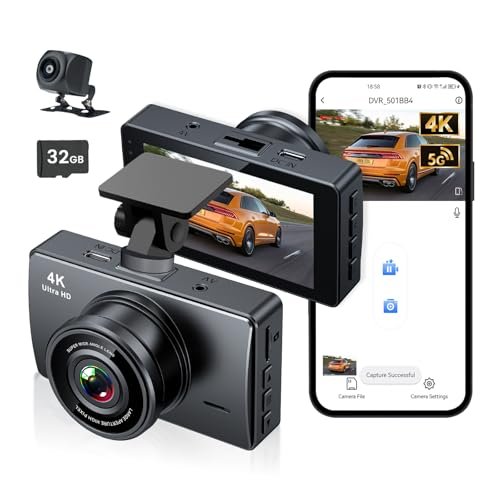 Dash Cam Front and Rear, Dash Camera for Cars 4K+1080,...