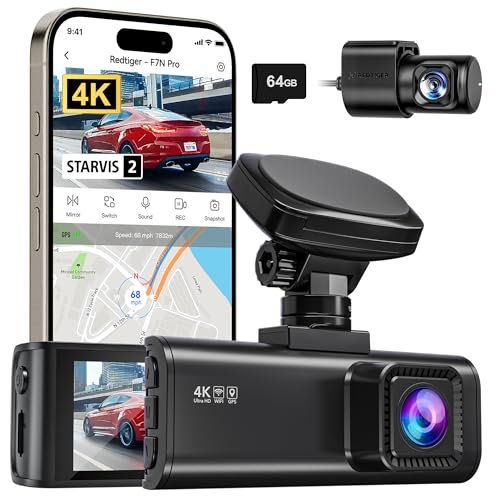 REDTIGER 4K Dash Cam Front and Rear, STARVIS 2 Sensor,...