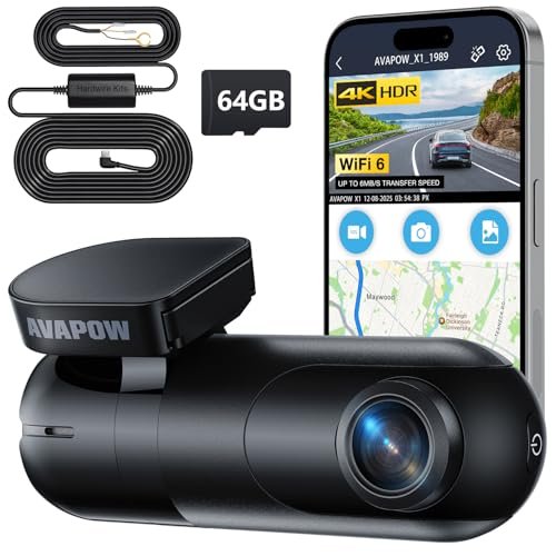 AVAPOW 4K Dash Cam Front for Cars, Free Hardwire Kit...