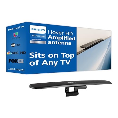 Philips Hover Amplified HD Digital TV Antenna, Long Range...