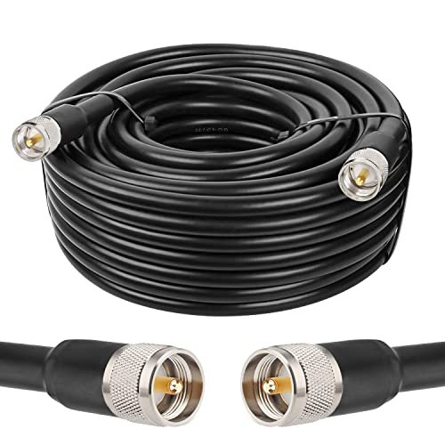 MOOKEERF 50ft KMR400 PL259 Male to Male Coaxial Cable -...