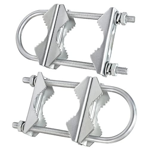 Double Antenna Mast Clamp V Jaw Block with U Bolts,...