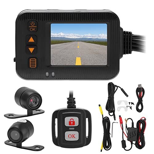 Fydun Motorcycle Dash Cam Front and Rear, 2 Inch...