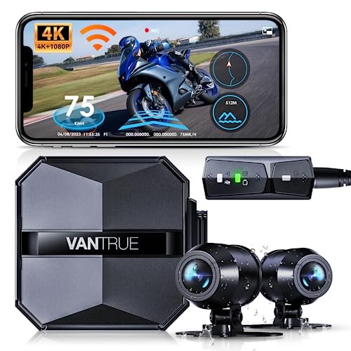 Vantrue F1 Motorcycle 4K Dash Cam Front and Rear, 4K...