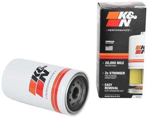 K&N Premium Oil Filter: 20,000 Mile Engine Protection with...