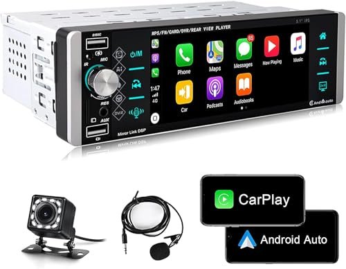 Single Din Car Stereo Compatible with Apple Carplay Android...