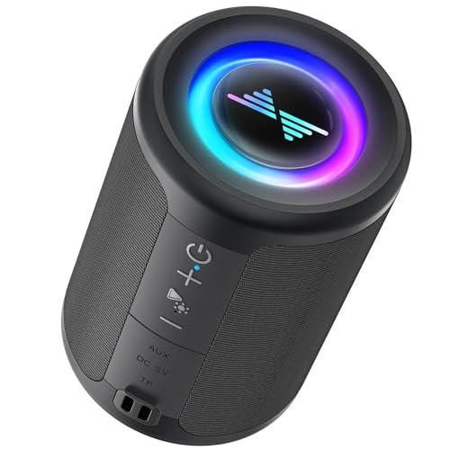 LENRUE Small Portable Bluetooth Speaker with Lights, TWS...