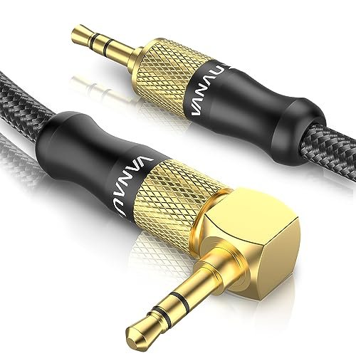 Aux Cable for Car， VANAUX 90 Degree Right Angle Auxiliary...