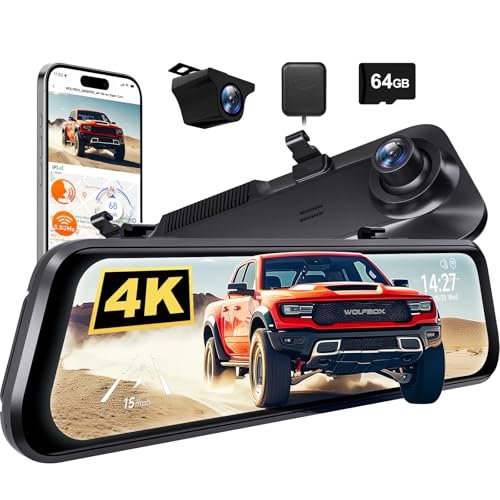 WOLFBOX G850 PRO 4K Mirror Dash Cam with ADAS and...