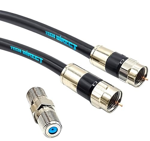 TechDirect 6FT RG6 Coaxial Cable Black - High Speed...