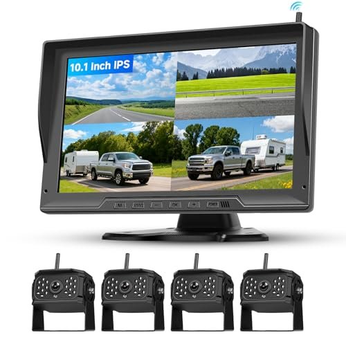 4 Channel IPS HD Screen Car Backup Camera Monitor...