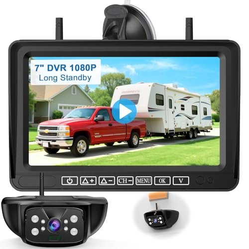 7-Inch Wireless Backup Camera for RV Trailer - HD 1080P...