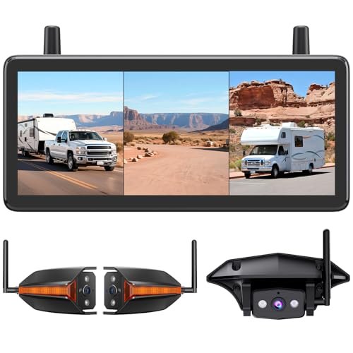 AUTO-VOX Wireless RV Backup Camera: Rear&Side View with...