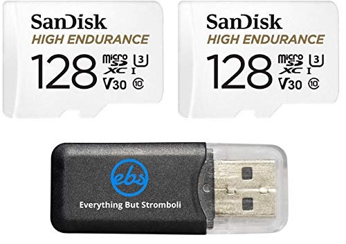 SanDisk High Endurance 128GB MicroSDXC Memory Card (2 Pack)...