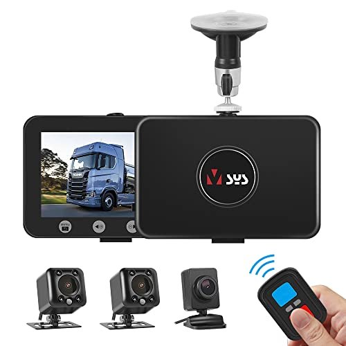 VSYSTO Semi Truck Dash Cam 3-Channel 1080p Front + HD...