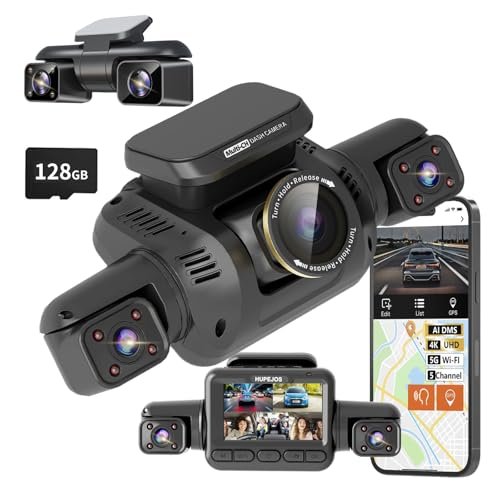 360° View 5 Channel Dash Cam Front and Rear with...