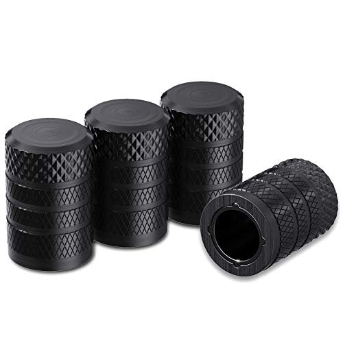 CKAuto Tire Valve Stem Caps, Black, 4 pcs/Pack, Anodized...